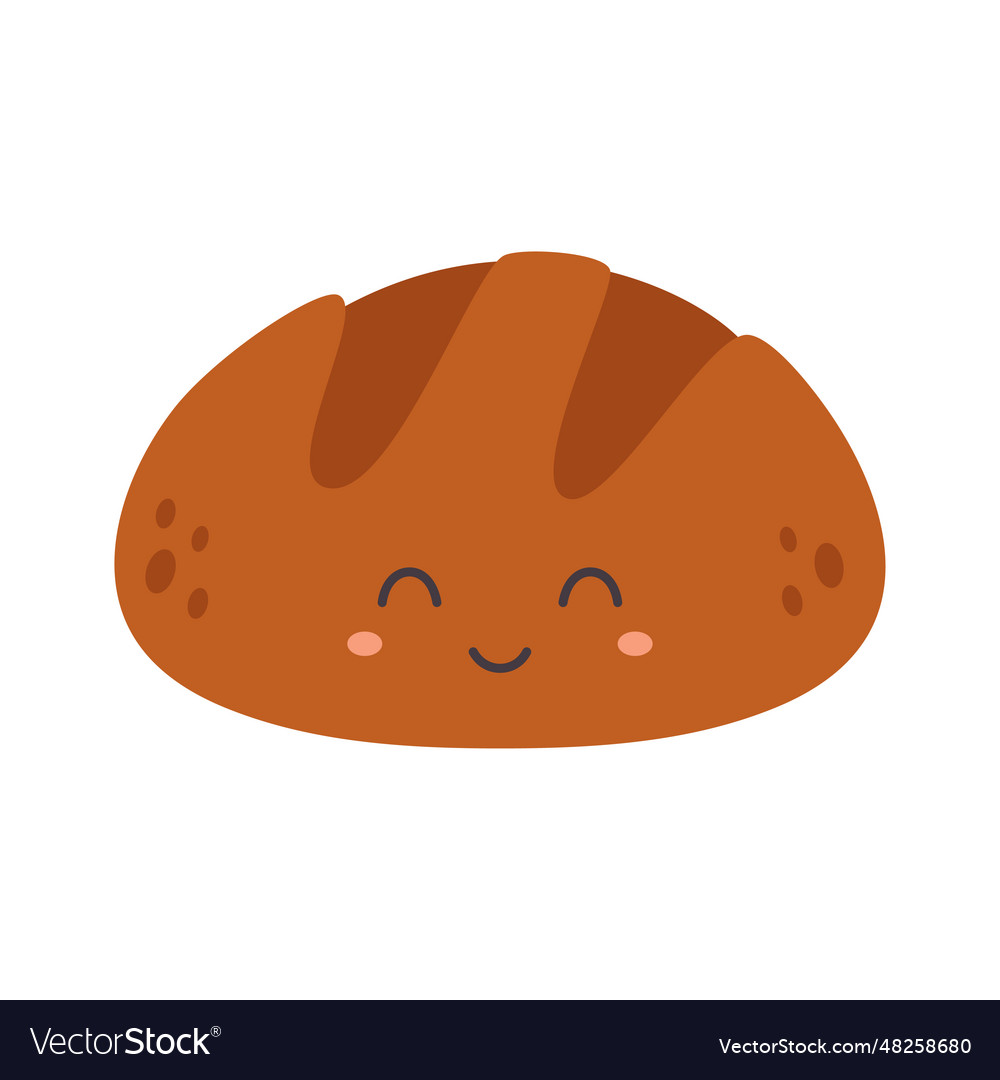 Cartoon of funny rye bread isolated