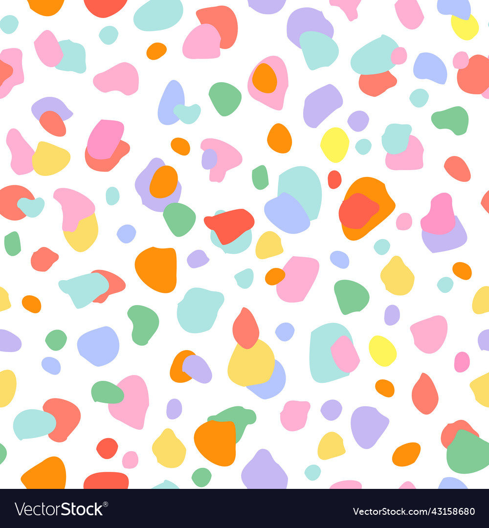 Colorful wavy spots dots blobs cut outs seamless