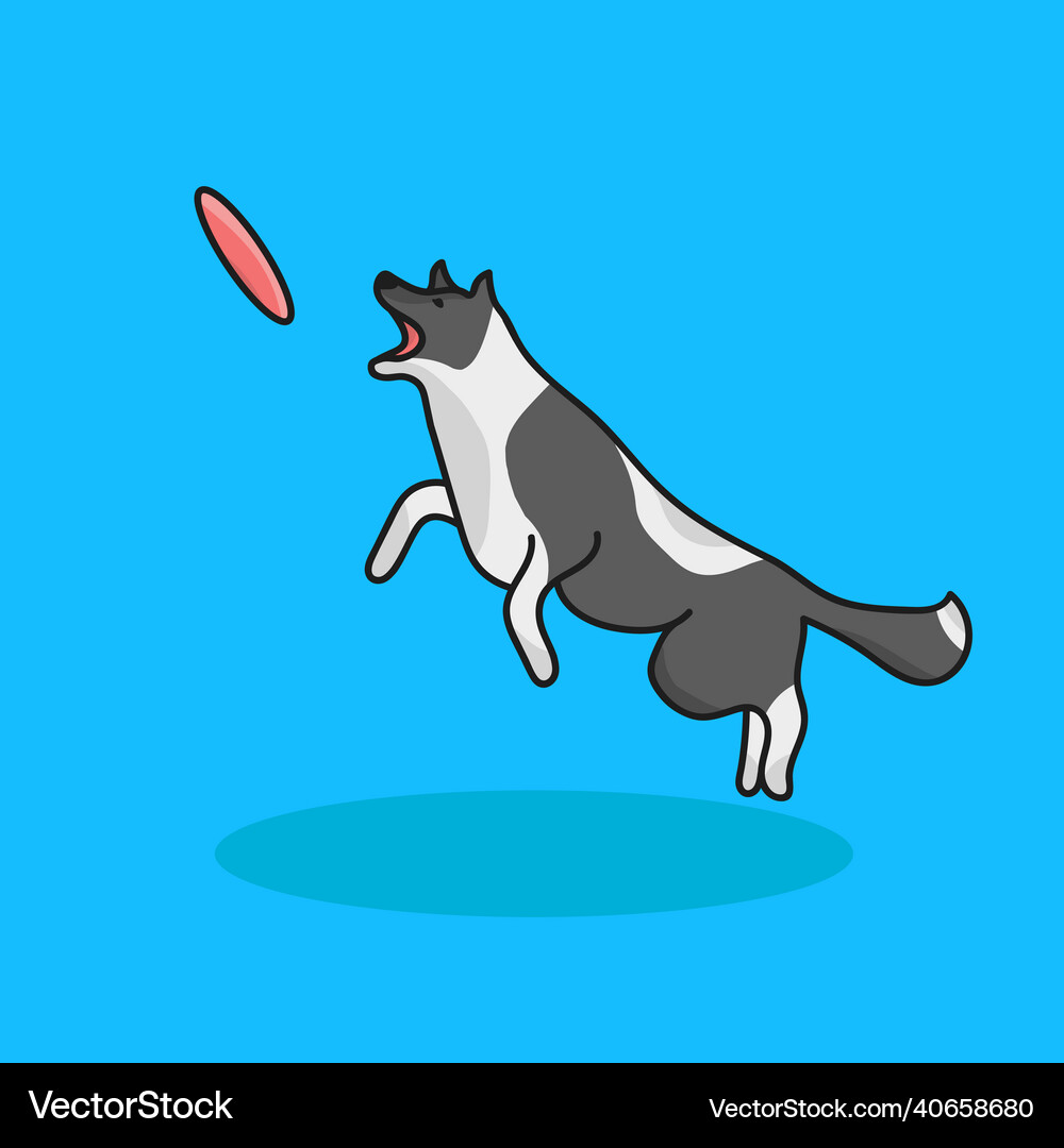 Cute dog jumping cartoon Royalty Free Vector Image
