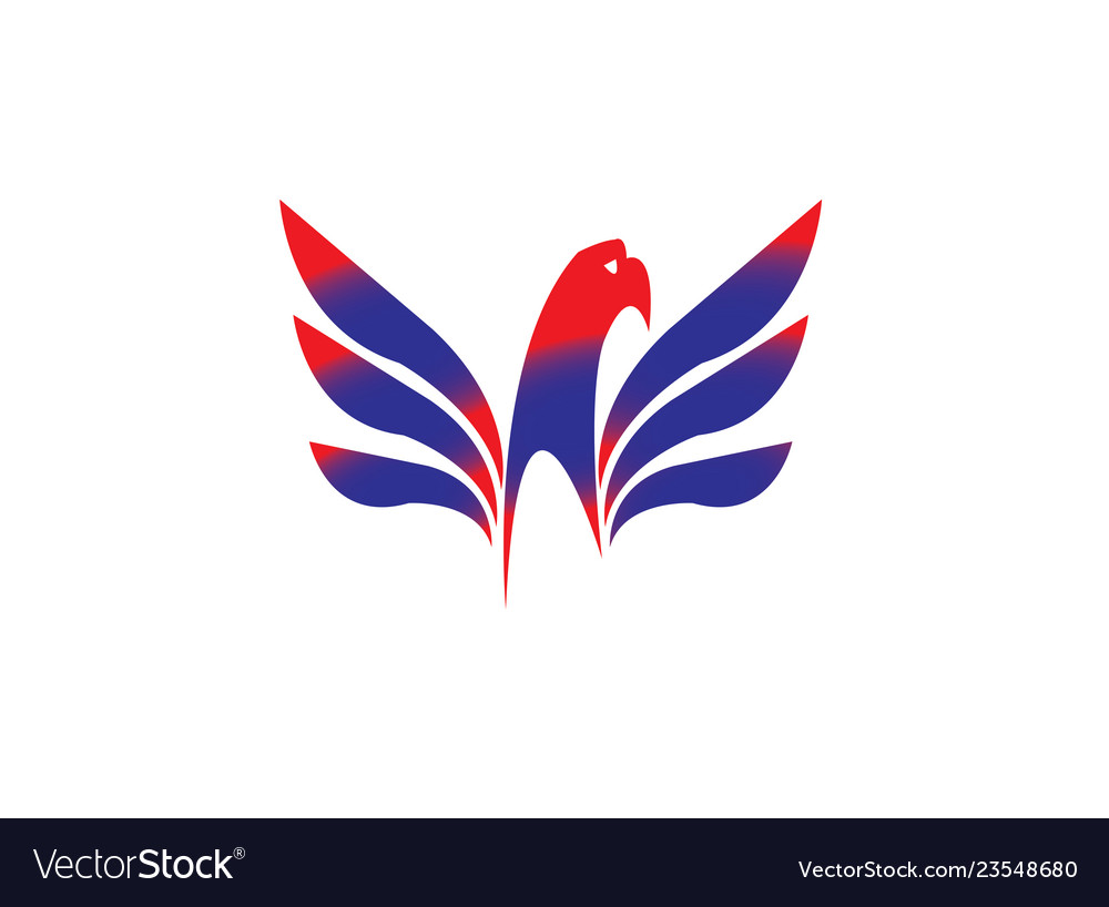 Eagle head with wings slogan logodesign Royalty Free Vector