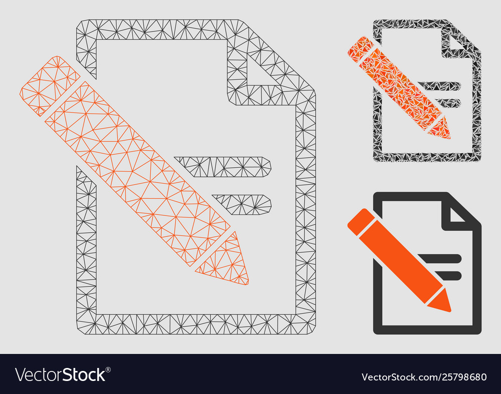 Edit records mesh wire frame model vector image Edit records mesh wire frame model