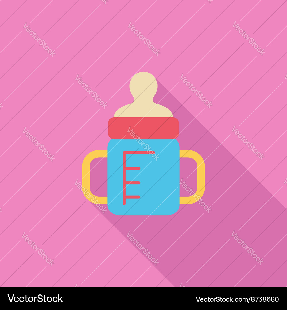 Feeding bottle flat icon Royalty Free Vector Image