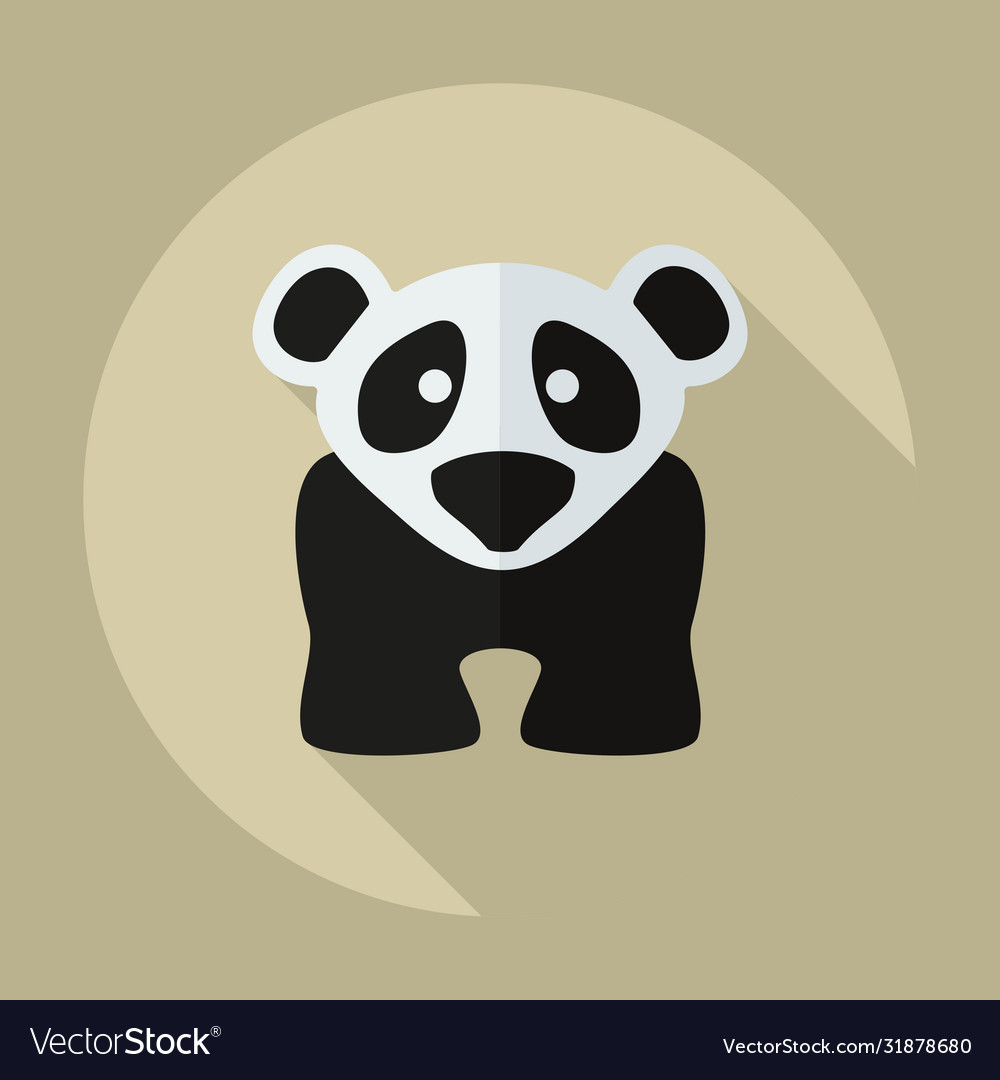 Flat modern design with shadow icons pandas Vector Image