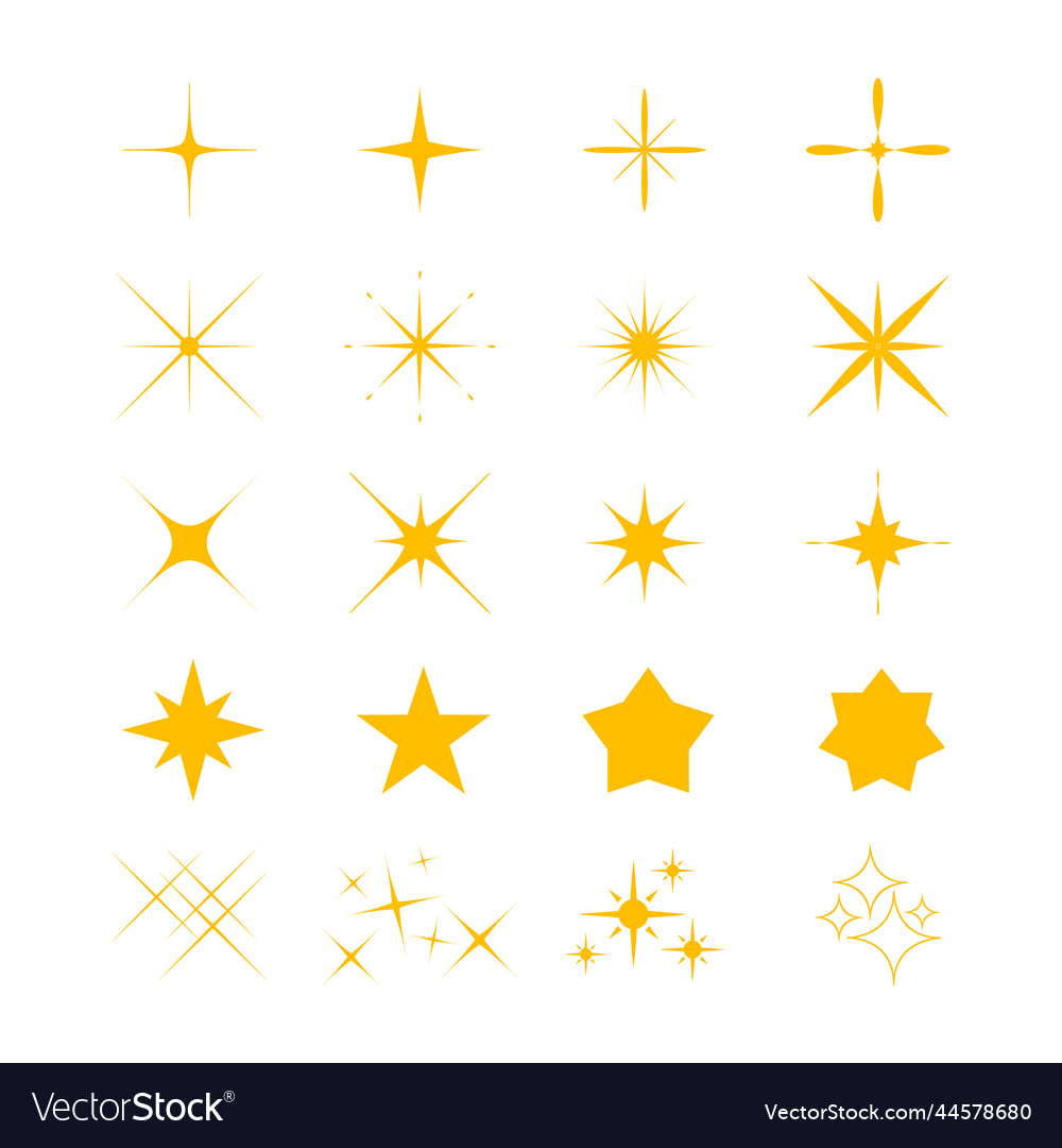 Flat sparkling star set