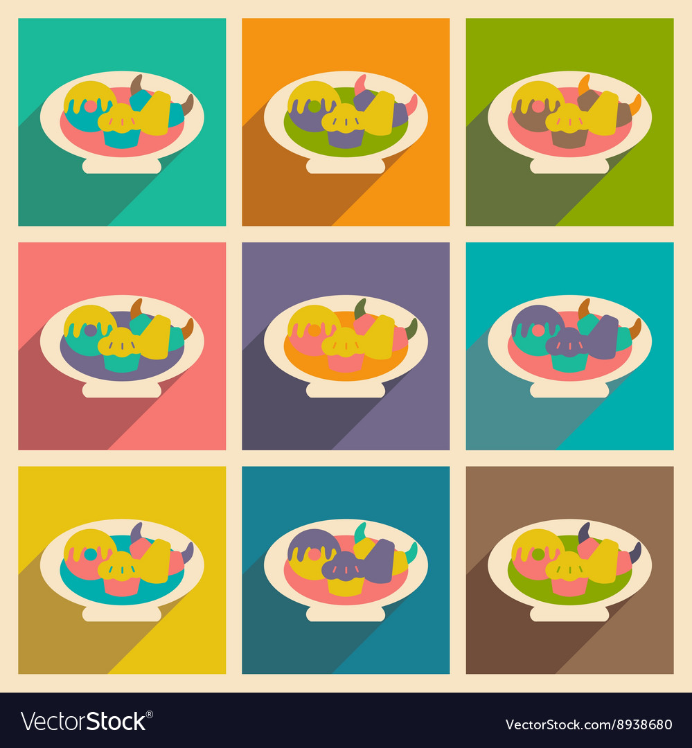 Flat with shadow concept and mobile application