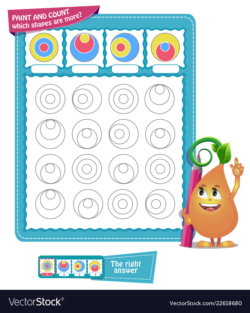 Shapes are incompatible. Count and Paint. Game for IQ.