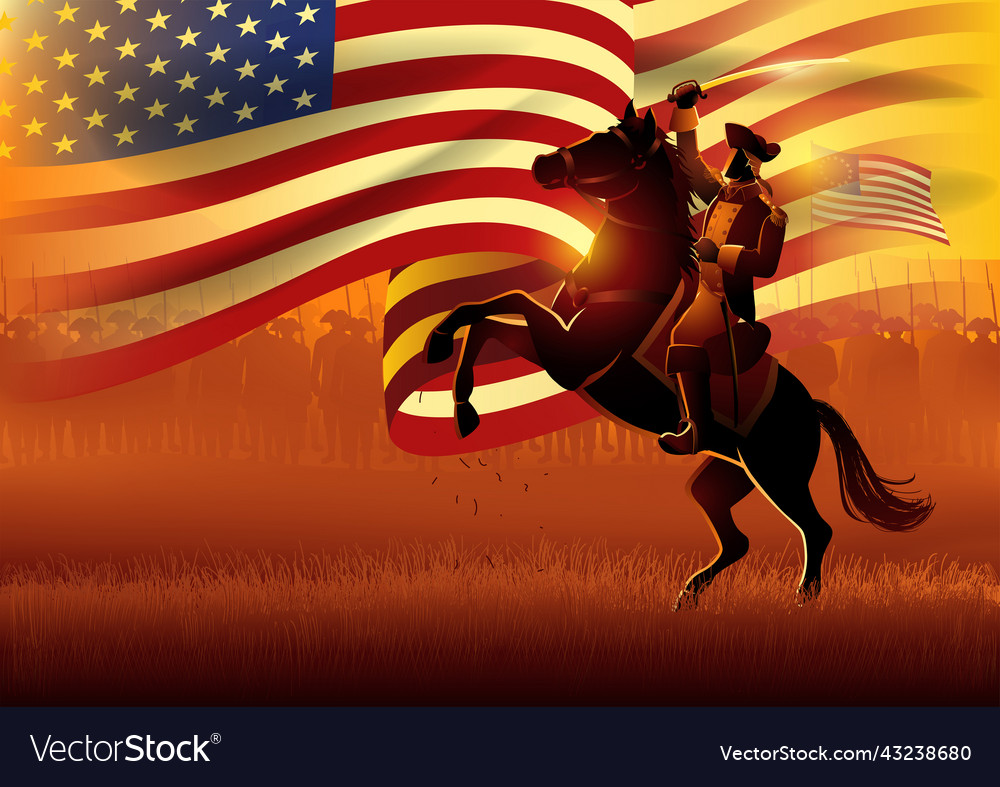 General leading his army on battlefield vector image General leading his army on battlefield