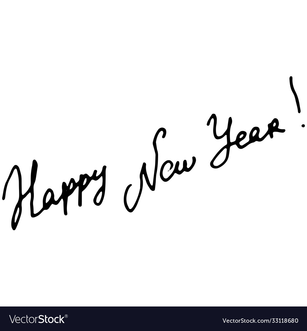 Happy new year calligraphy hand