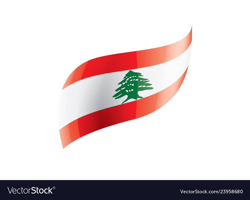 Lebanese flag on a white Royalty Free Vector Image