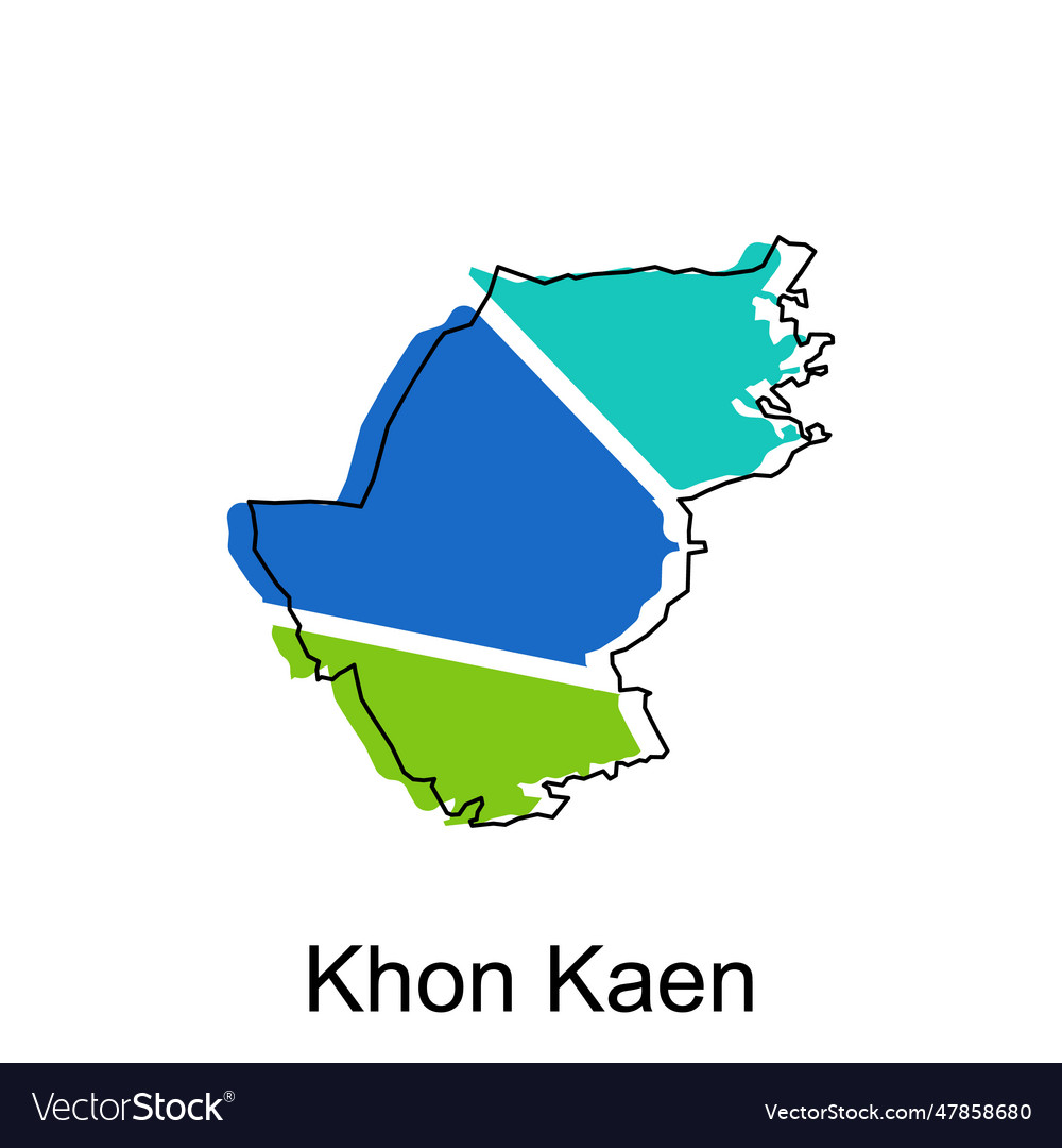 Map of khon kaen modern outline high detailed Vector Image