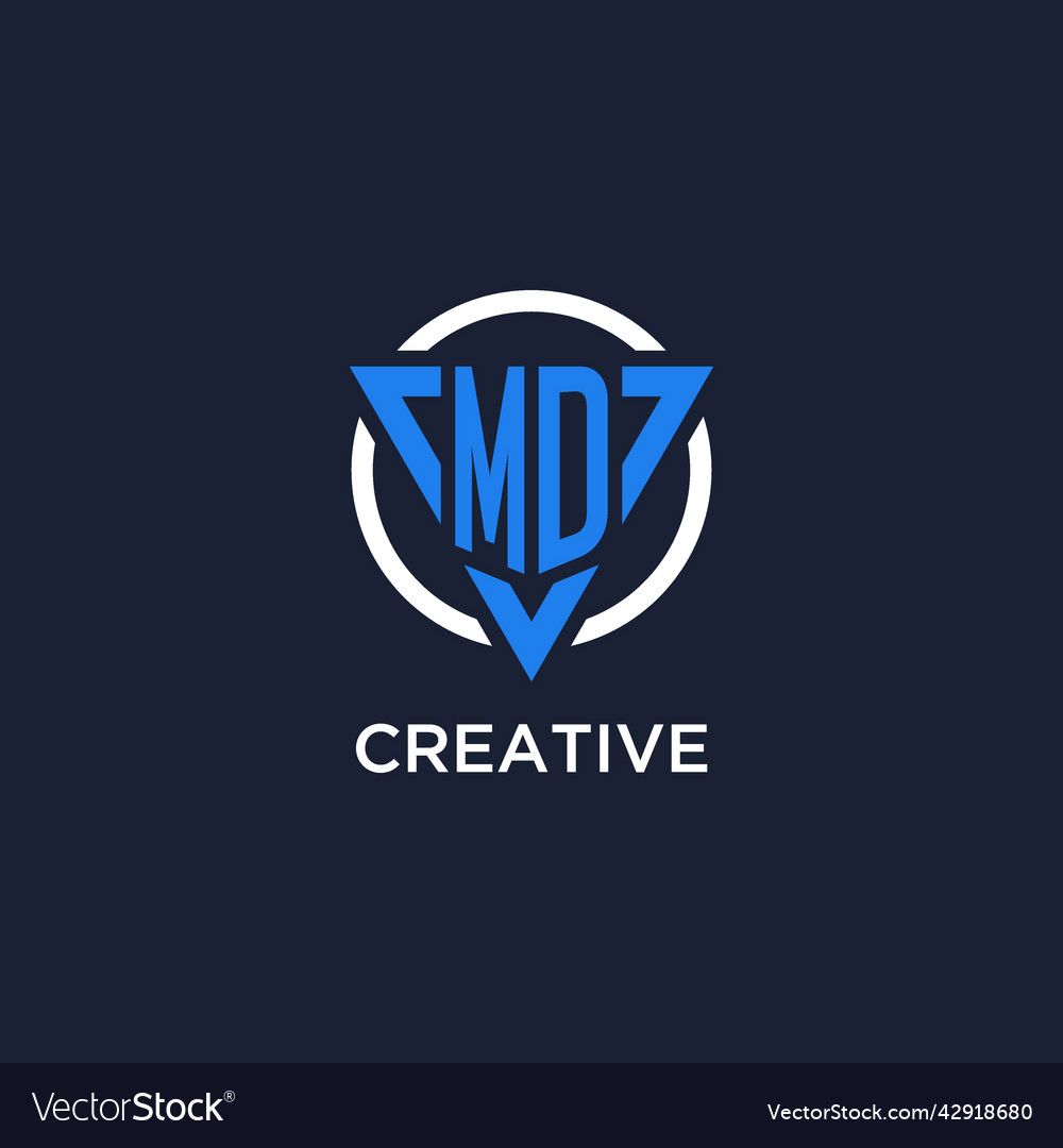 Md monogram logo with triangle shape and circle