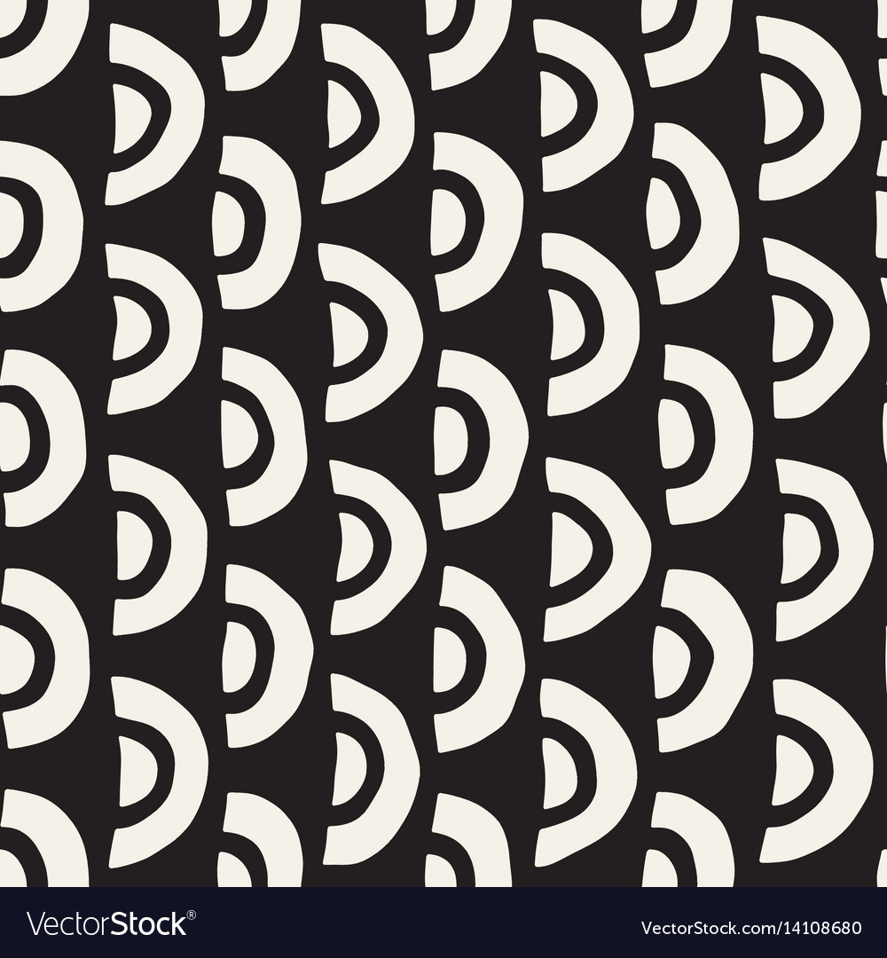 Monochrome minimalistic seamless pattern with arcs