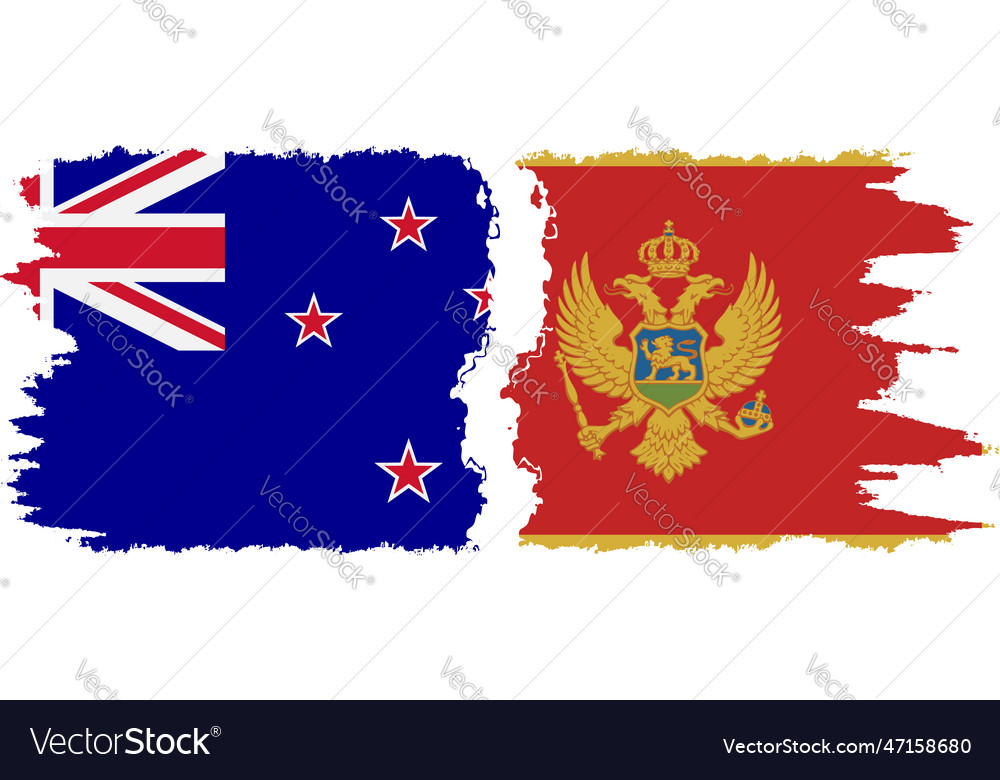 Montenegro and new zealand grunge flags connection