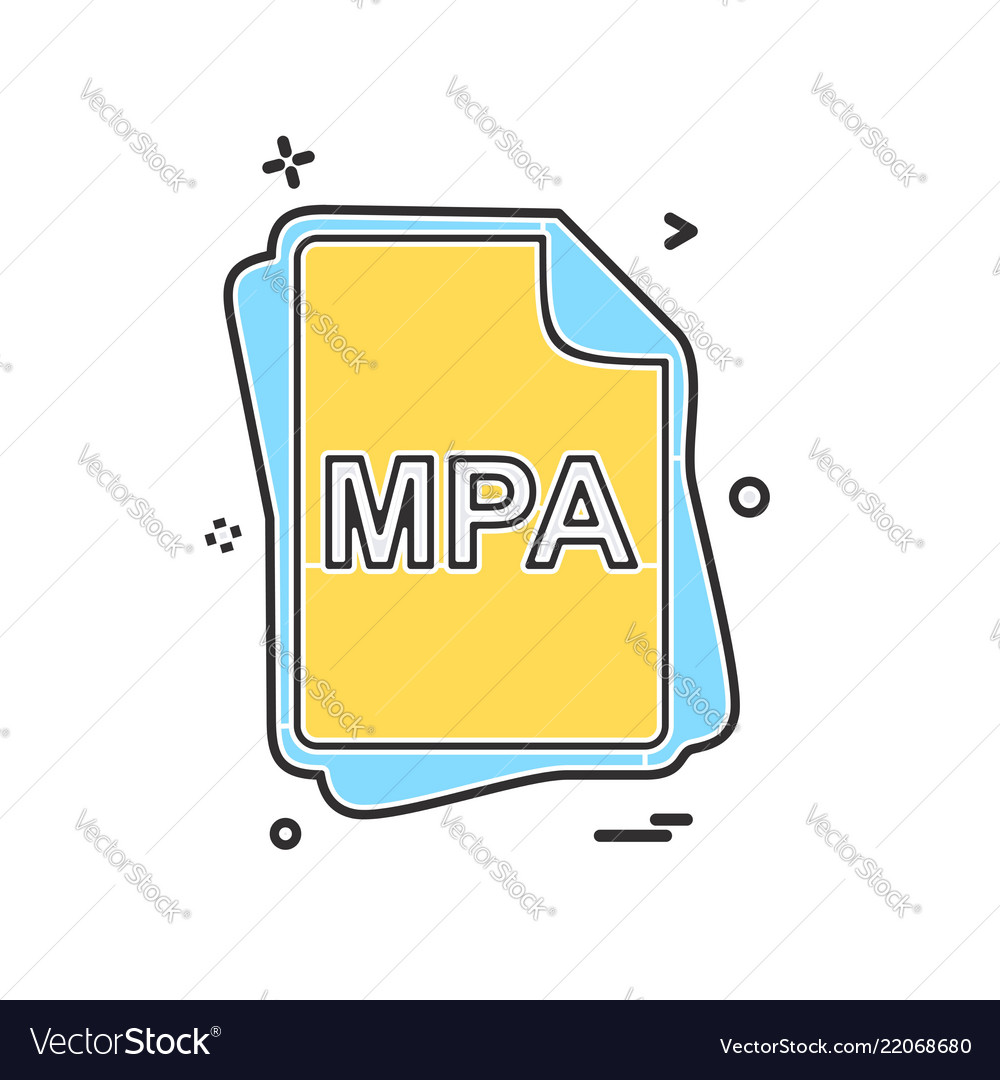 Mpa file type icon design Vector Image Mpa file type icon design