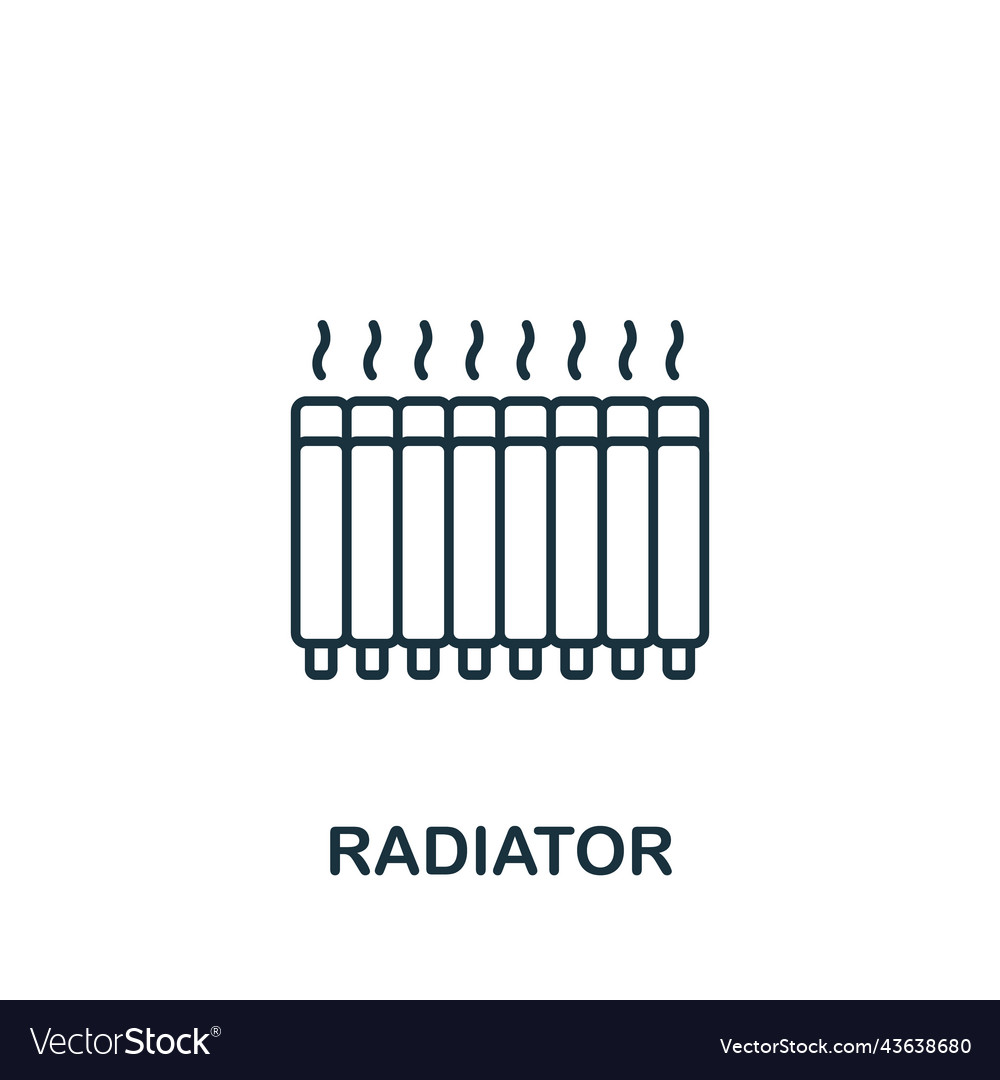 Radiator icon line simple for templates web vector image Radiator icon line simple for templates web