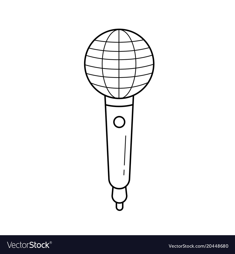 Radio microphone line icon