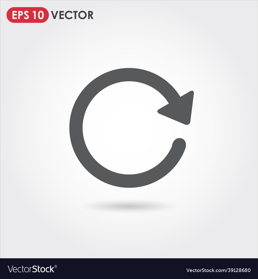 Refresh arrow ui web button icon vector image Refresh arrow ui web button icon