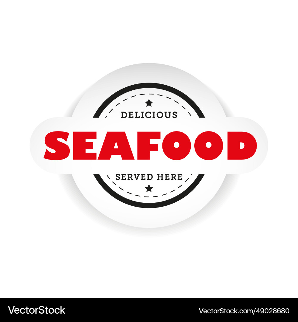 Seafood vintage stamp sign Royalty Free Vector Image