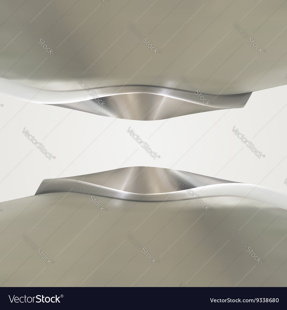 Shiny metallic frame with abstract curves