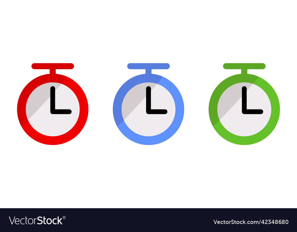 Timer Icon Set Of Stopwatch And Time Measurement Vector Image