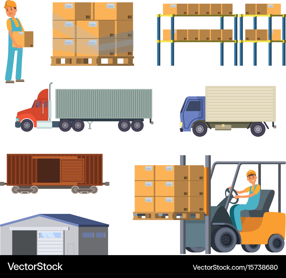 Warehouse and logistics processes worker with Vector Image