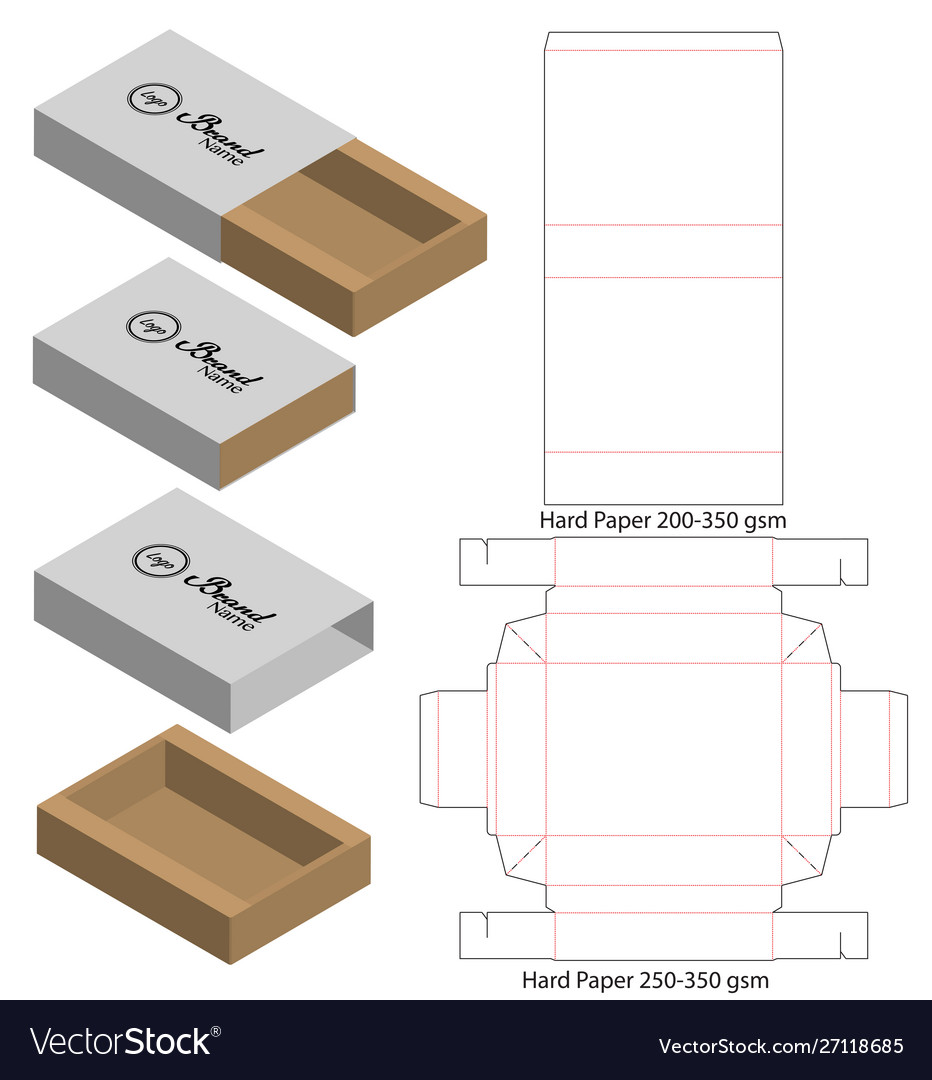 3D Box Cutout Template - Packaging Mockup