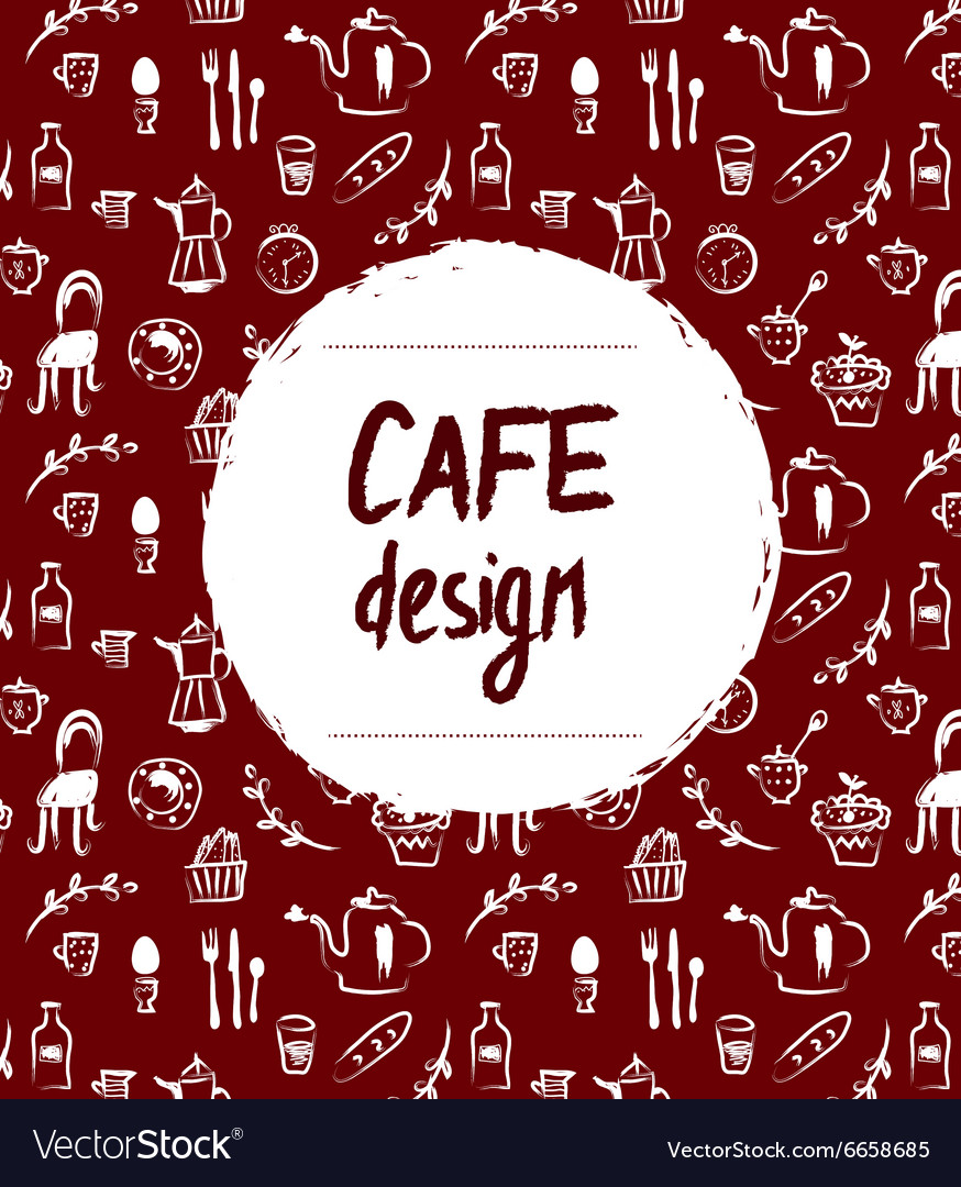 Cafe menu design in retro sketch style