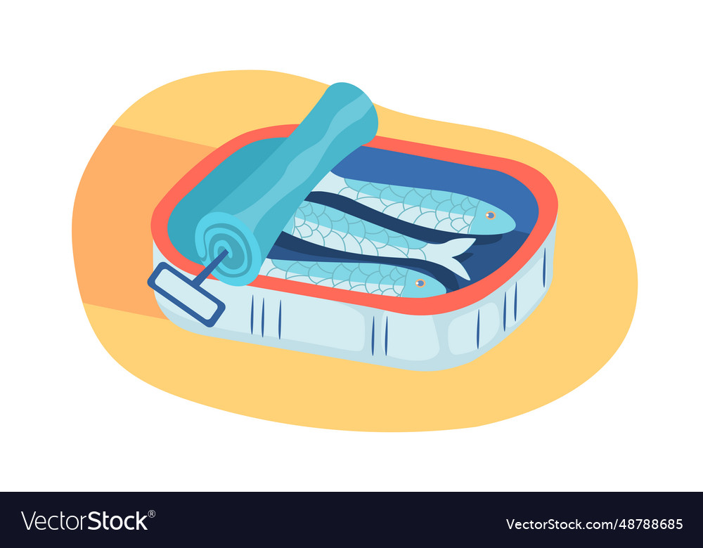 Canned fish concept Royalty Free Vector Image - VectorStock