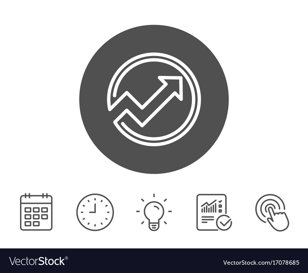 Chart line icon report graph in circle sign