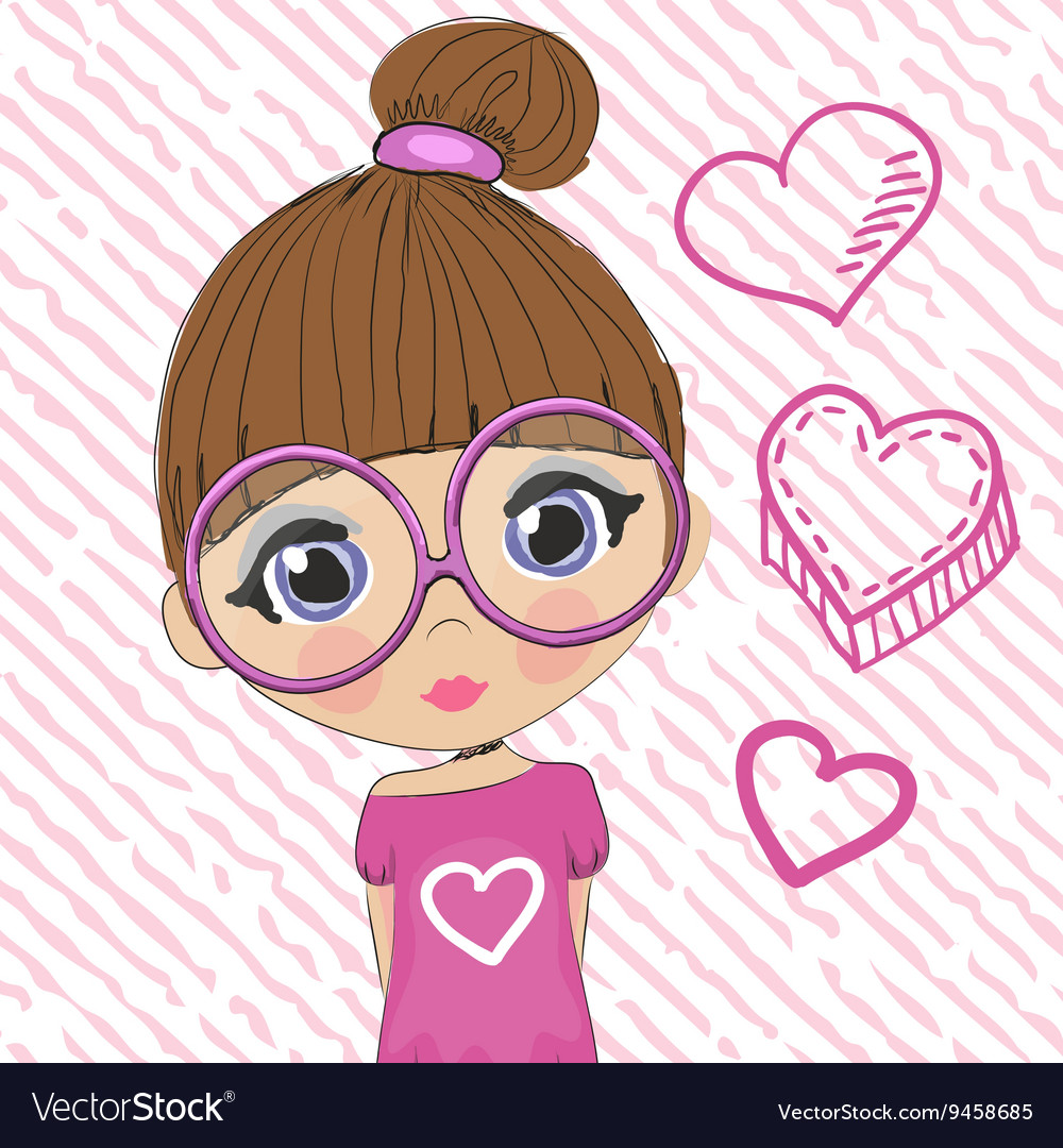 Cute cartoon girl Royalty Free Vector Image - VectorStock