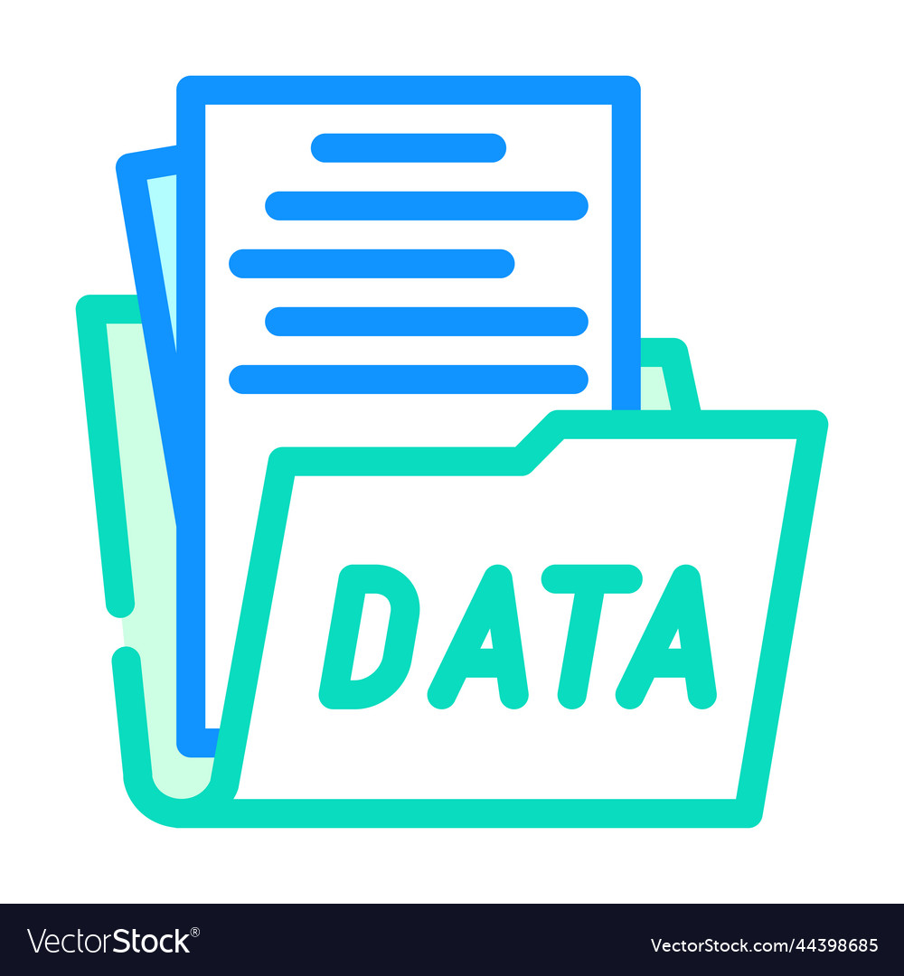 Data folder color icon vector image Data folder color icon