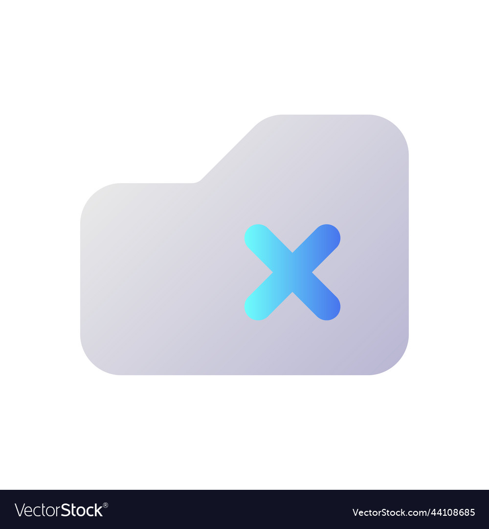 Delete from folder pixel perfect flat gradient Vector Image Delete from folder pixel perfect flat gradient