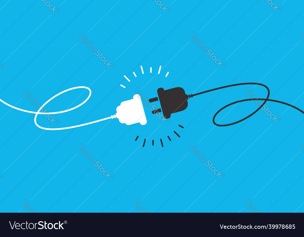 Electric socket with a plug connection vector image Electric socket with a plug connection