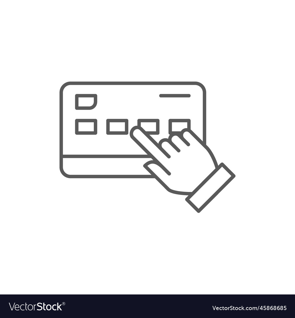 Finger click on the credit card choice of debit