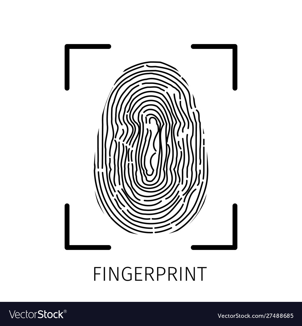 Fingerprint scanner icons isolated on write Vector Image Fingerprint scanner icons isolated on write