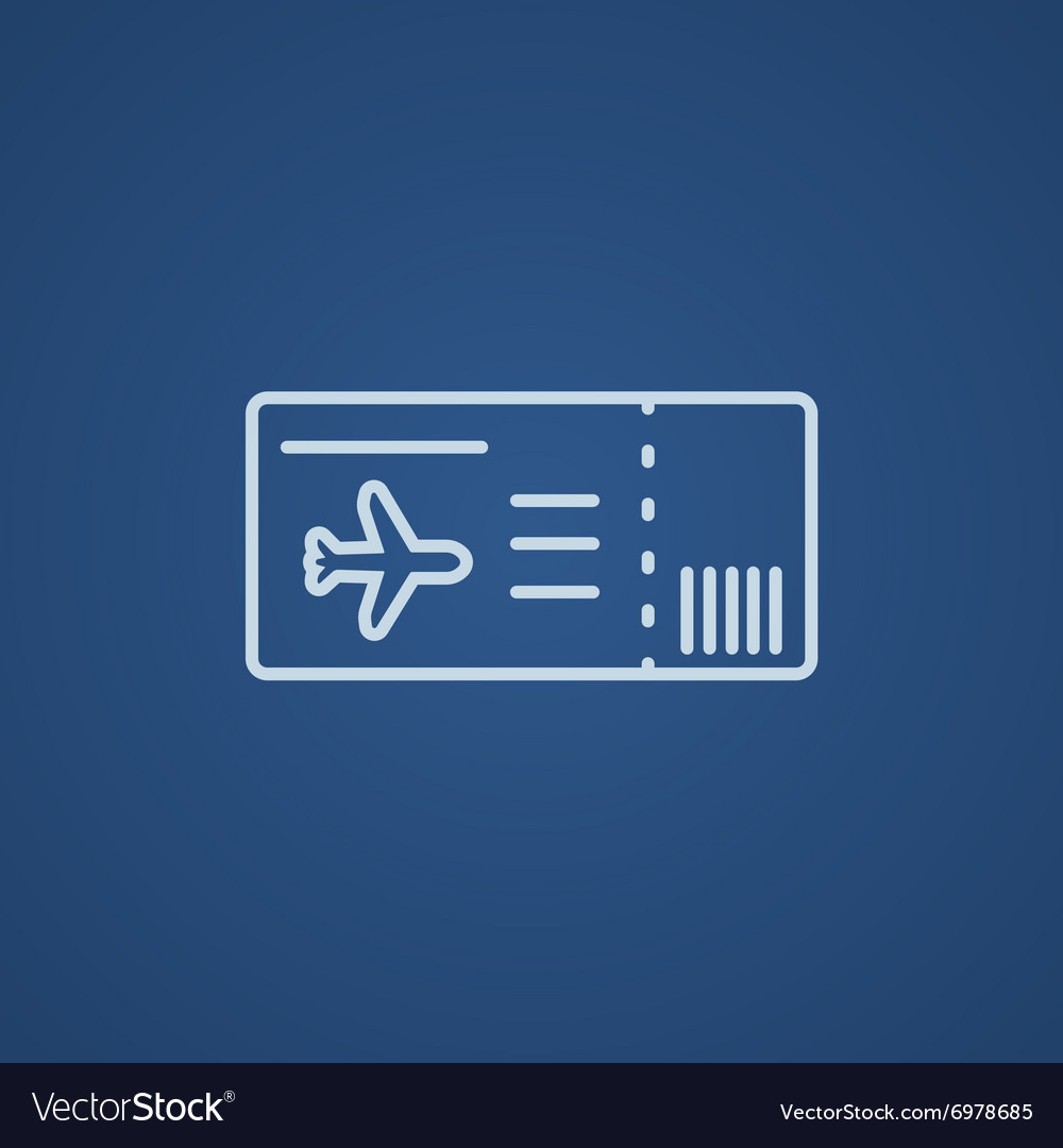 Flight ticket line icon