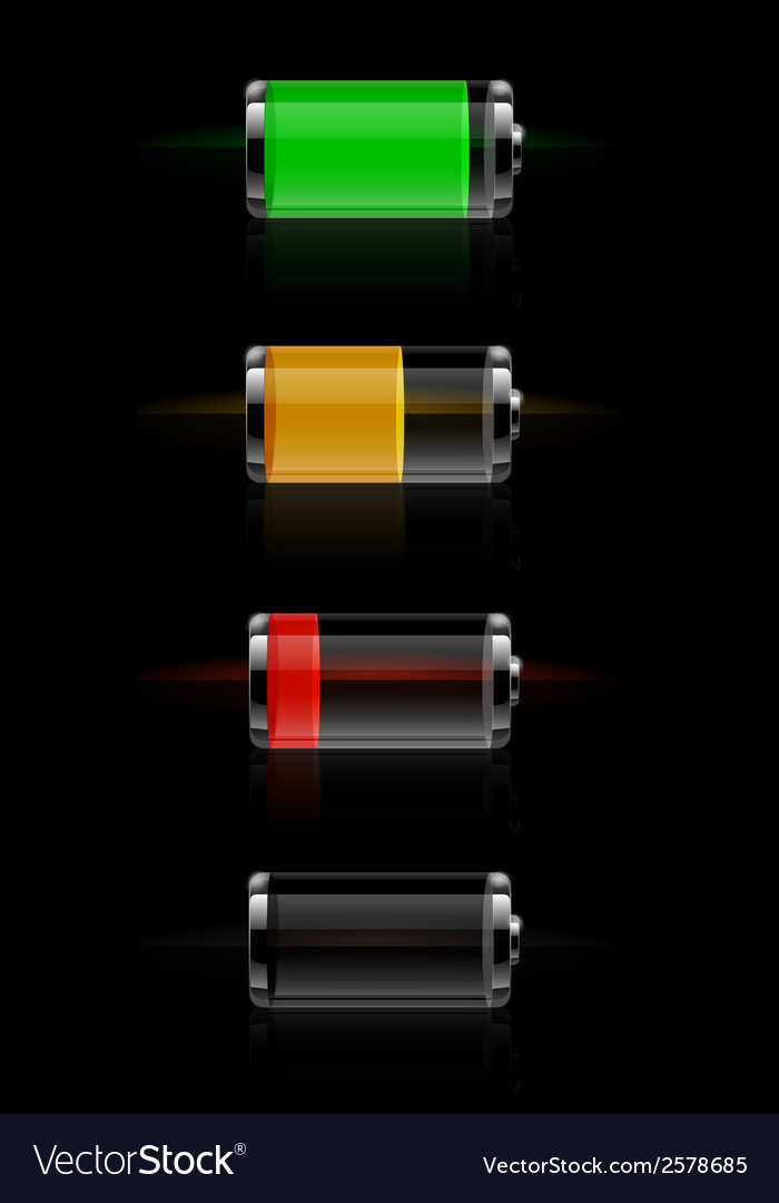 Glossy transparent battery level indicator