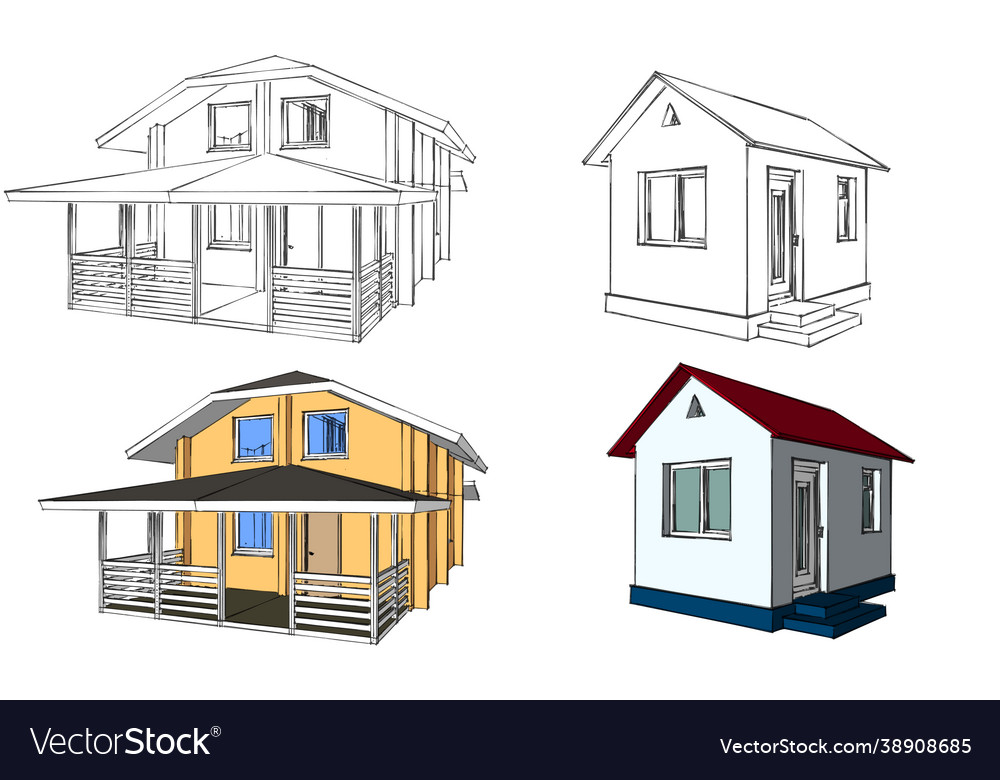 House blueprint layout home building architecture vector image House blueprint layout home building architecture