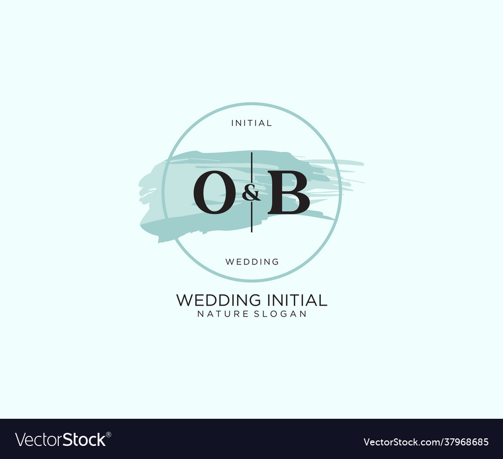 Initial ob letter beauty logo handwriting