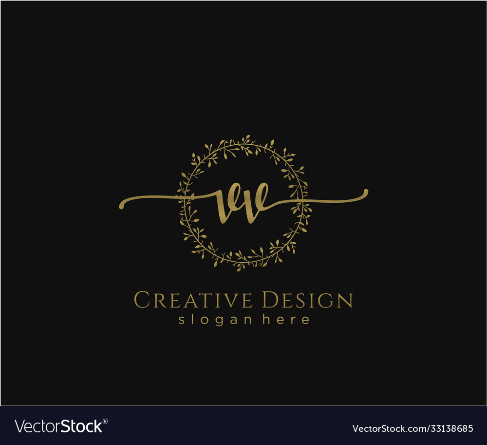 Initial vv beauty monogram and elegant logo design