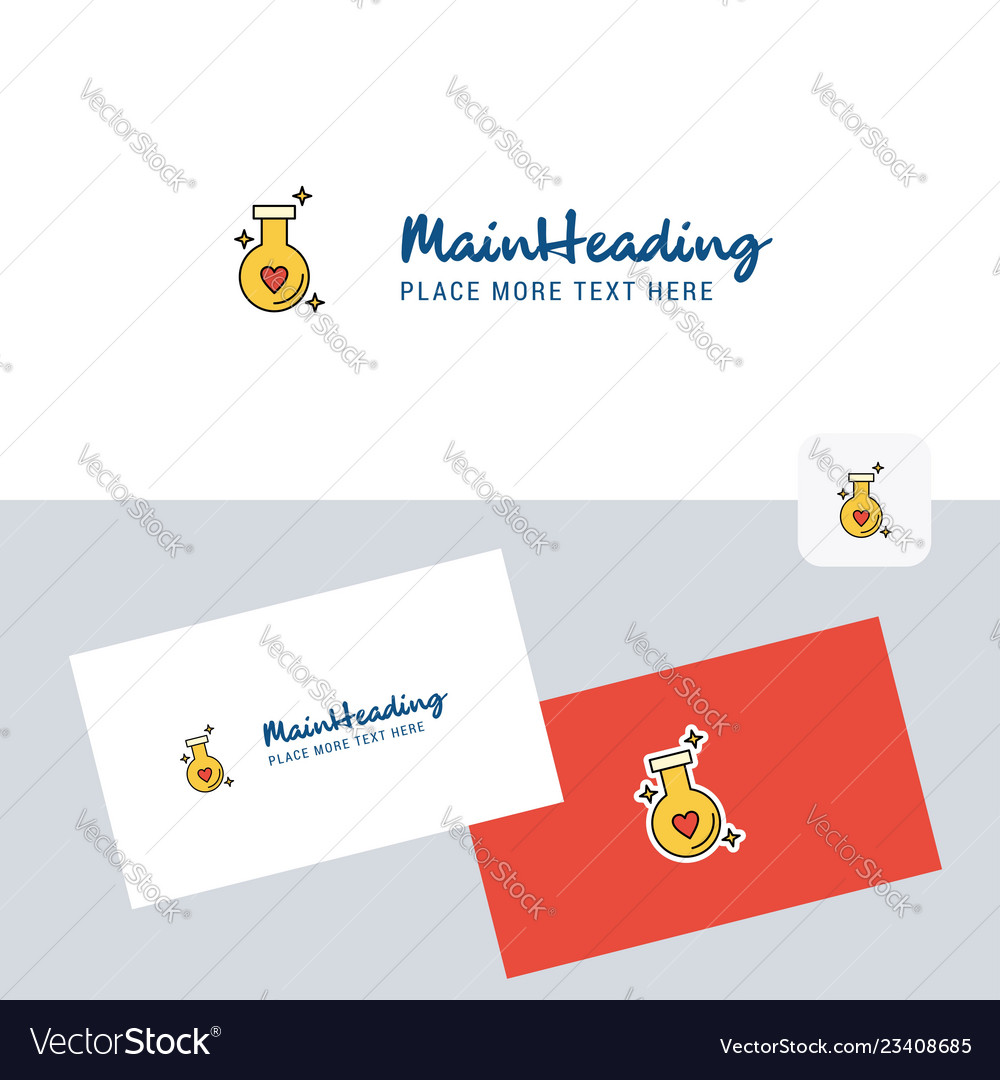 Love Drink Logotype With Business Card Template Vector Image