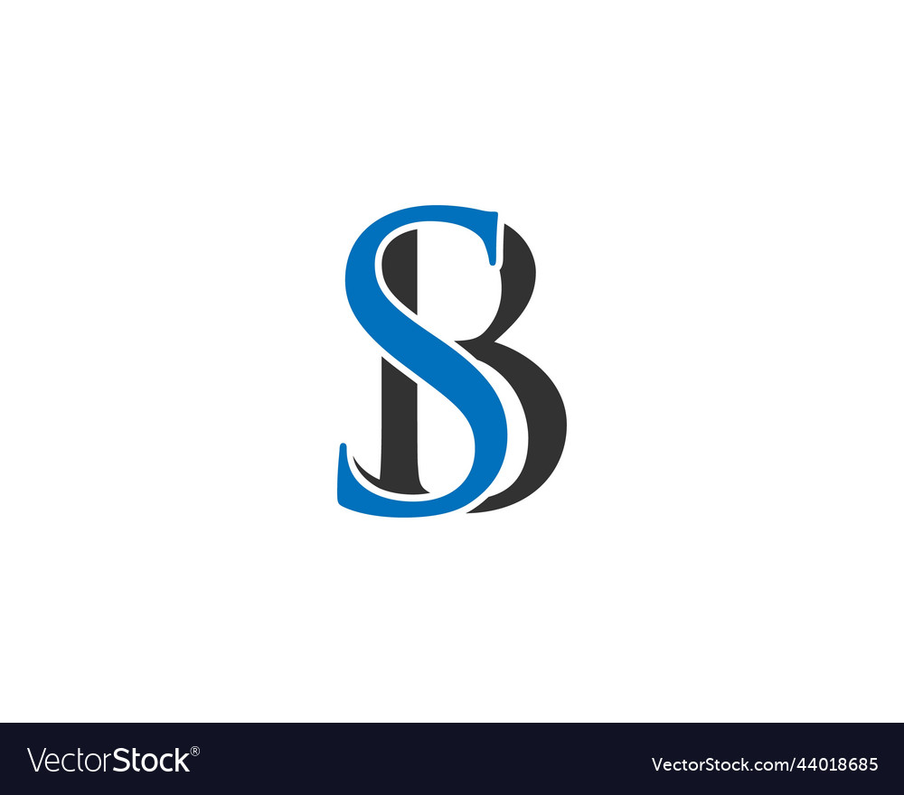 Luxury sb bs letter design logo Royalty Free Vector Image