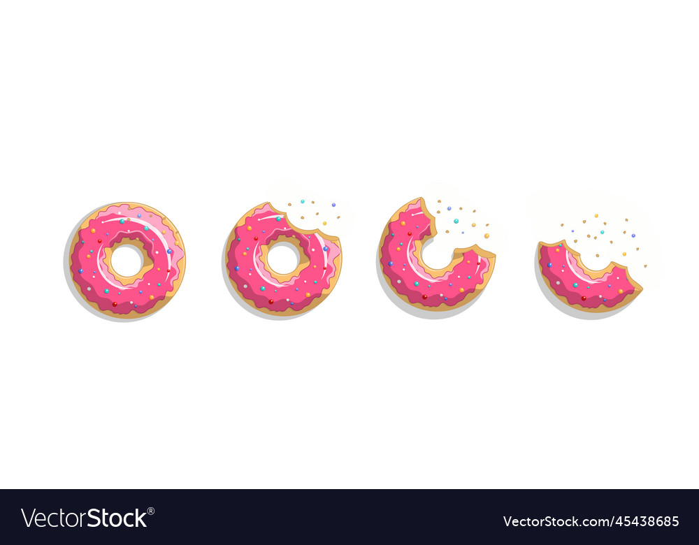 Pink donuts set Royalty Free Vector Image - VectorStock