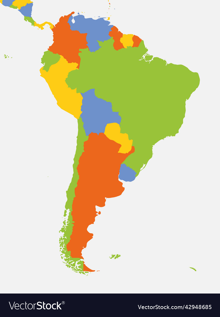 Political map of south america Royalty Free Vector Image