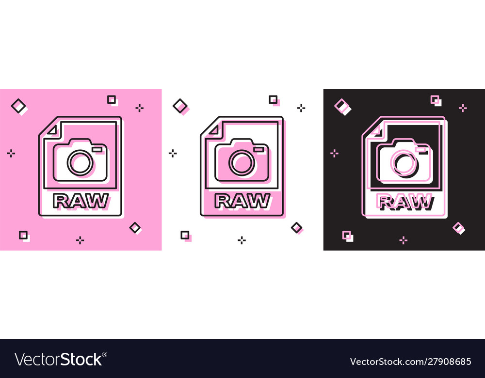 Set raw file document download button icon vector image Set raw file document download button icon