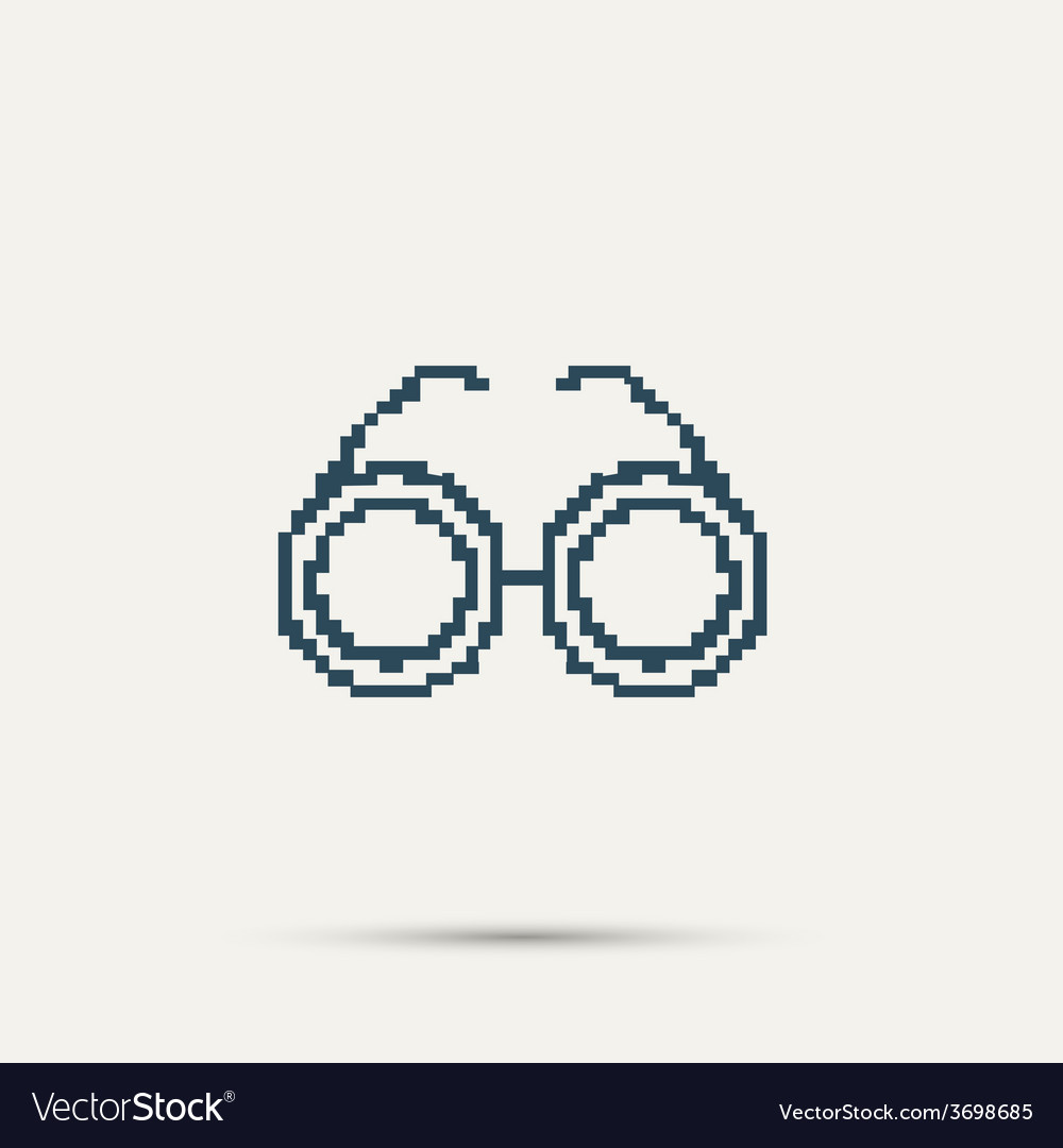 Simple stylish glasses pixel icon design