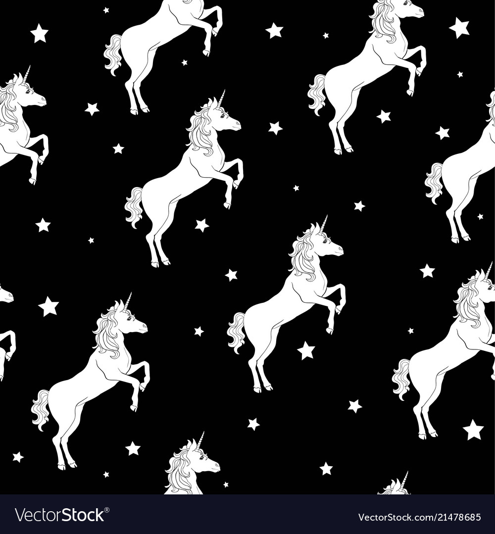 Unicorn seamless pattern unicorns with rainbow Vector Image