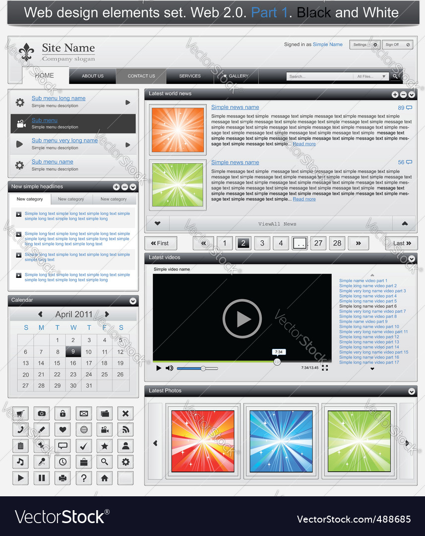 Web design elements