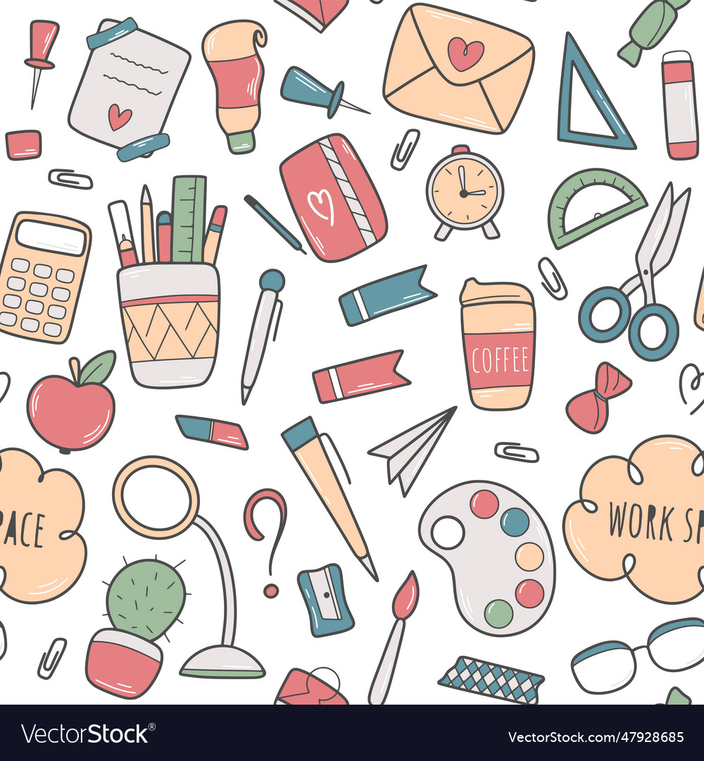 Workspace seamless pattern Vector Image Workspace seamless pattern