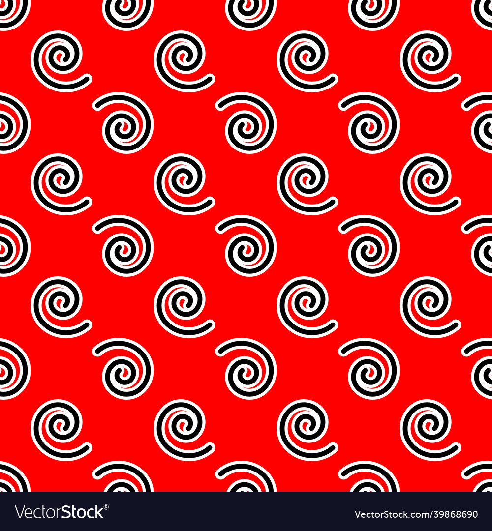 Abstract pattern with spiral lines on red